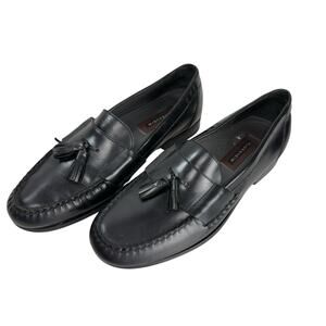 Florsheim Campbell Tassel Loafers Black Leather Slip On Size 11 D